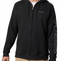 Hot Sale ✨ Columbia Men's Graphic Fleece Full-Zip Hoodie Black/city Grey ⌛