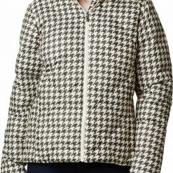 New ⌛ Columbia 👩 Women's Icy Heights II Down Jacket Chalk Houndstooth Print 😀
