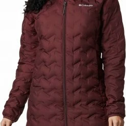 Buy 🧨 Columbia 👩 Women's Delta Ridge Long Down Jacket Malbec 🥰