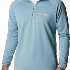 Cheap π Columbia PFG Men's Tackle ¼ Zip Fleece Pullover Vivid Blue/white Logo π―
