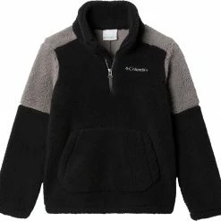 Cheap 🧨 Columbia Boy's Rugged Ridge III Sherpa 1/2 Zip Pullover For Boys' Black/city Grey ⭐