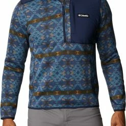 Brand new π Columbia Men's Sweater Weather Printed 1/2 Zip Fleece Pullover Cnyn Bl Blnkt Prnt/cl Nvy π₯°