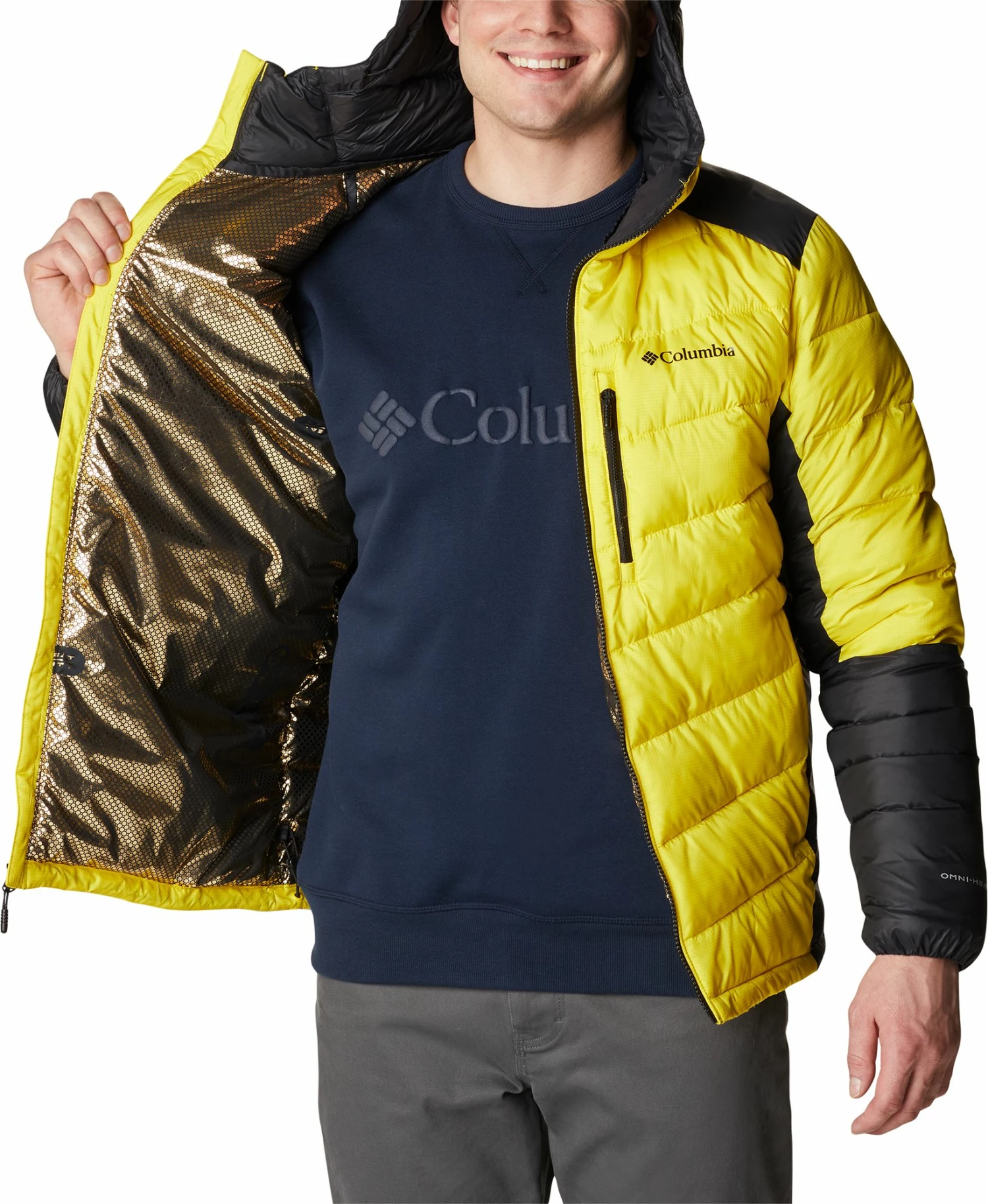 Hot Sale π Columbia Men's Labyrinth Loop™ Omni-Heat™ Infinity Insulated Hooded Jacket Laser Lemon/black π - Image 7
