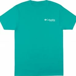 Flash Sale 🤩 Columbia Men's Finny Short Sleeve Graphic T-Shirt Bright Aqua ⌛