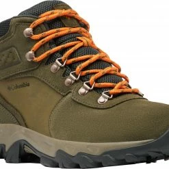 Promo 🤩 Columbia Men's Newton Ridge Plus II Suede Waterproof Hiking 🥾 Boots Nori/orange 🔥