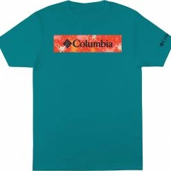 Flash Sale 🥰 Columbia Men's Splatter Graphic T-Shirt Emerald Sea 😉
