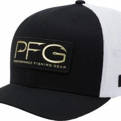Outlet 🎉 Columbia PFG Mesh Ball Cap XXL For Men Black/pfg Hooks Patch 😍