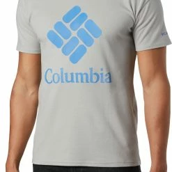 Cheap ❤️ Columbia Men's Lodge Logo T-Shirt Columbia Grey/azure Blue ❤️