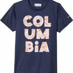 Discount 🥰 Columbia 👧 Girls' Petit Pond Graphic T-Shirt Nocturnal Stacked Floral 🌟