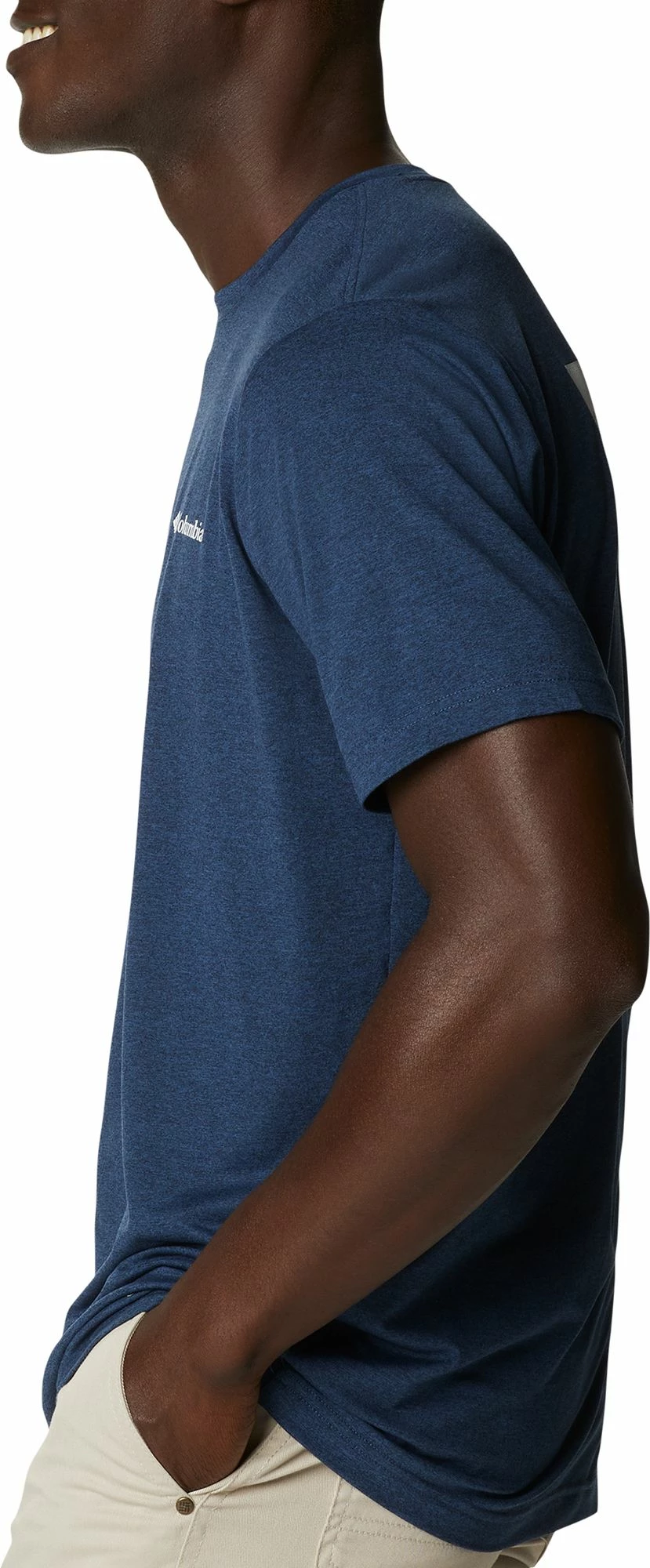 Outlet π Columbia Men's Tech Trail Graphic T-Shirt Colg Nvy Hth/offgrd Grphc π - Image 3