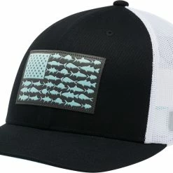 Best deal 😀 Columbia PFG Fish Flag Mesh Snapback Hat For 👩 Women Black/white ⌛