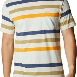 Best reviews of 😀 Columbia Men's Glendoveer Pocket Short Sleeve T-Shirt Chalk Everyday Stripe 💯