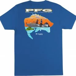 Promo 🔔 Columbia Men's PFG Forcast Graphic Short Sleeve T-Shirt Vivid Blue 👍