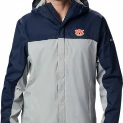 Hot Sale 😀 Columbia Men's Auburn Tigers Blue/Grey Glennaker Storm Jacket ✔️