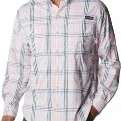 Wholesale 🤩 Columbia Men's PFG Super Tamiami Long Sleeve 👚 Shirt Metal Gingham 🎁