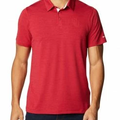 Hot Sale ⌛ Columbia Men's Oklahoma Sooners Crimson Tech Trail Polo 🧨