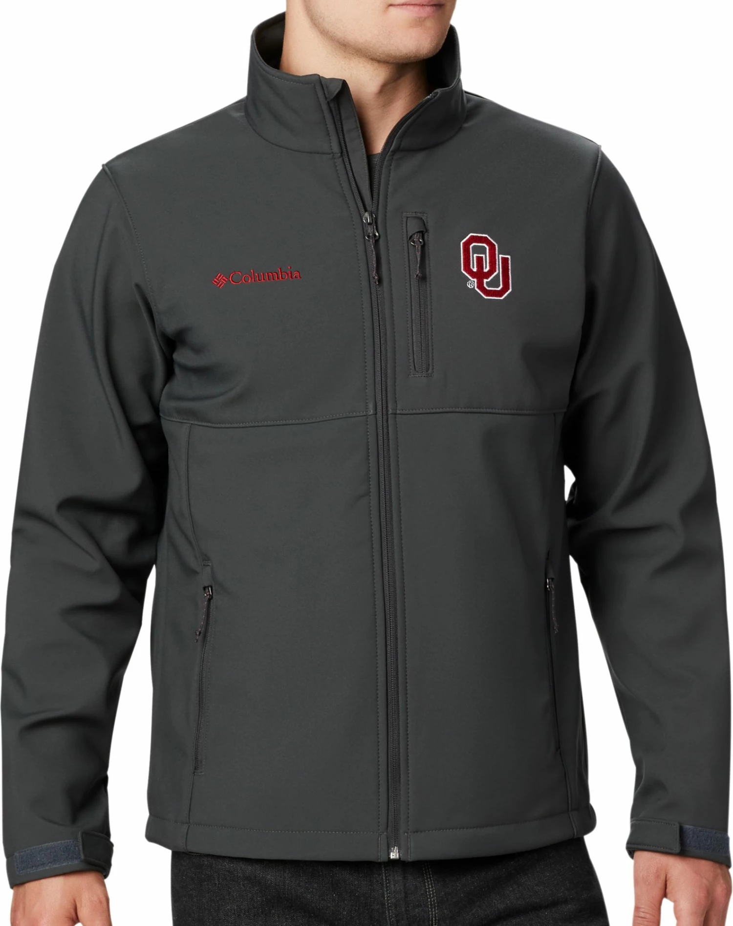 New β€οΈ Columbia Men's Oklahoma Sooners Grey Ascender Jacket π₯°