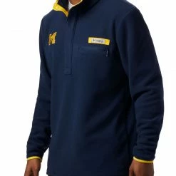 Cheapest π Columbia Men's Michigan Wolverines Blue Harborside Fleece Pullover π