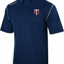 New 👍 Columbia Men's Minnesota Twins Navy Shotgun Polo ✨