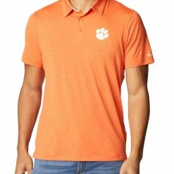 Buy 💯 Columbia Men's Clemson Tigers Orange Tech Trail Polo 🎉
