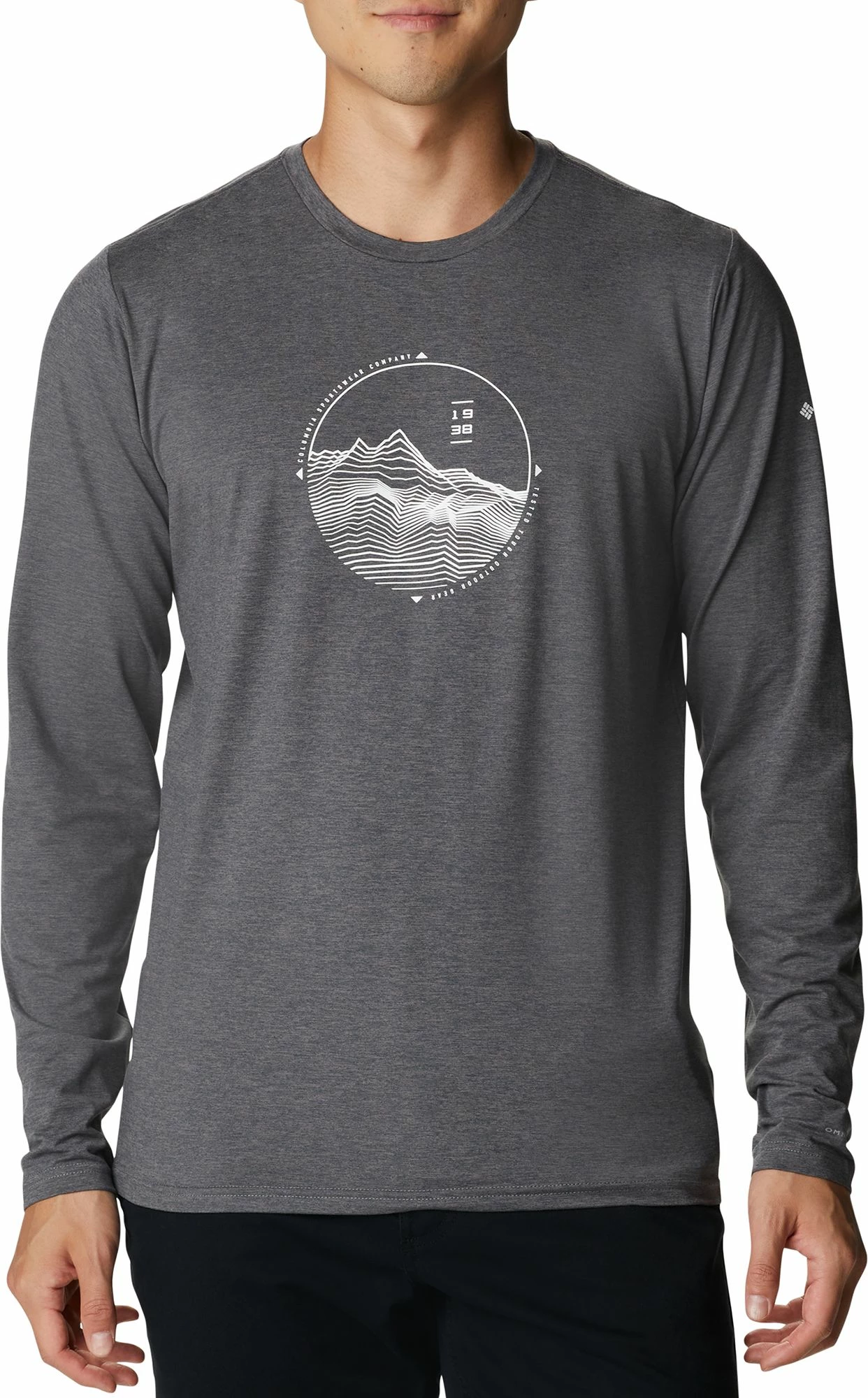 Best Sale π€© Columbia Men's Tech Trail Graphic Long Sleeve π Shirt Sky Blue Hther/cntr Grphc β