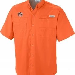 Cheapest 😀 Columbia Men's Auburn Tigers Orange Tamiami Performance 👕 Shirt 💯