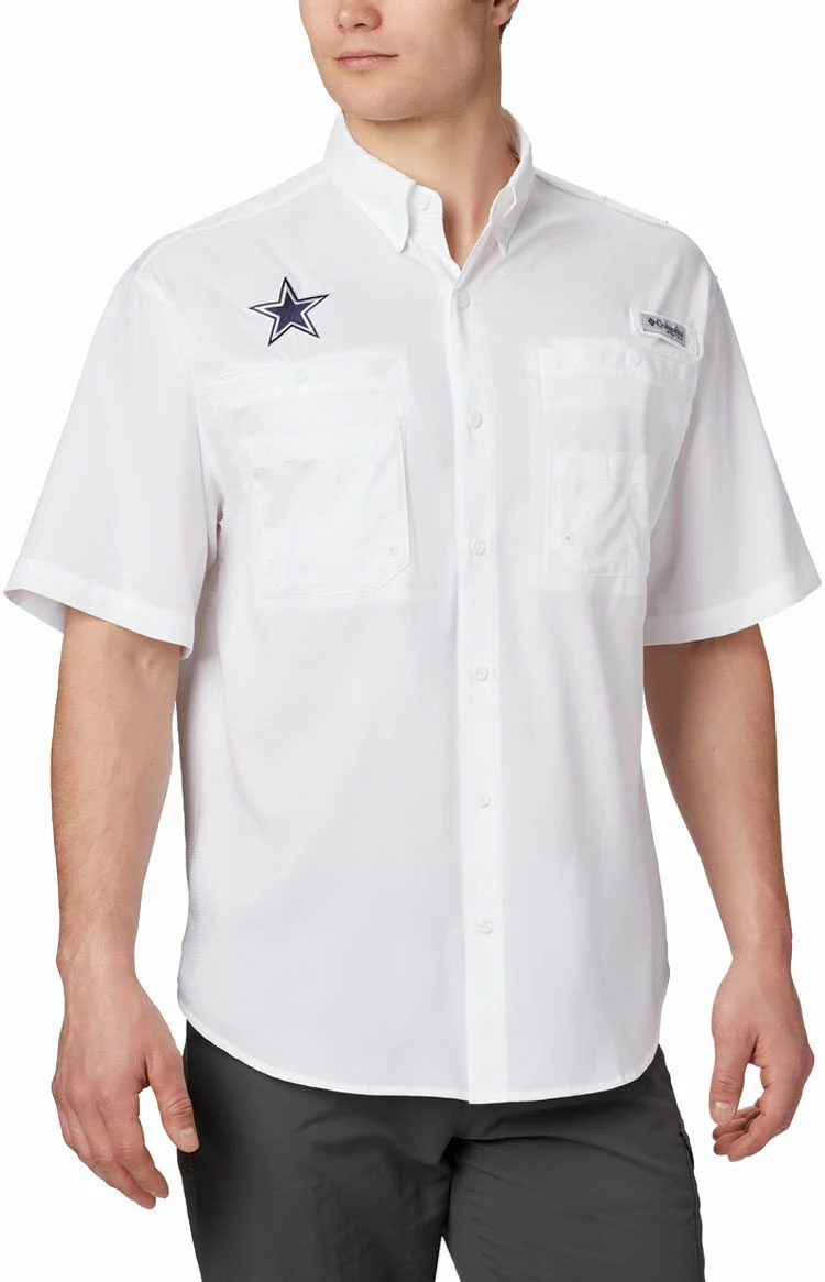 Budget β¨ Columbia Men's Dallas Cowboys Tamiami White Woven T-Shirt β