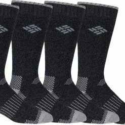 New 🎉 Columbia Men's Moisture Control Crew Sock - 4 Pack Black/black 👍