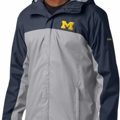 Promo 🧨 Columbia Men's Michigan Wolverines Blue/Grey Glennaker Storm Jacket 😍