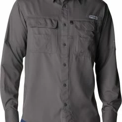 Cheap 👍 Columbia Men's Drift Guide Woven Long Sleeve 👕 Shirt City Grey 🤩