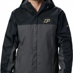 Coupon 💯 Columbia Men's Purdue Boilermakers Black/Grey Glennaker Storm Jacket ✔️