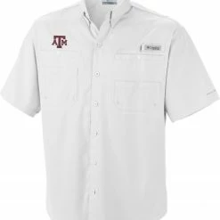 Cheap 😀 Columbia Men's Texas A&M Aggies White Tamiami Performance 👚 Shirt ⌛