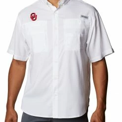 Cheap ✔️ Columbia Men's Oklahoma Sooners Tamiami Button Down White 👕 Shirt ⭐