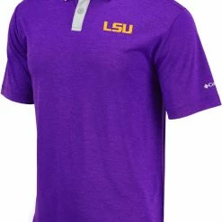 Discount ⌛ Columbia Men's LSU Tigers Purple Omni-Wick Range Performance Polo 🤩
