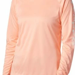 Flash Sale 🧨 Columbia 👩 Women's PFG Tidal Tee II Long Sleeve 👕 Shirt White/cirrus Grey Logo 🛒