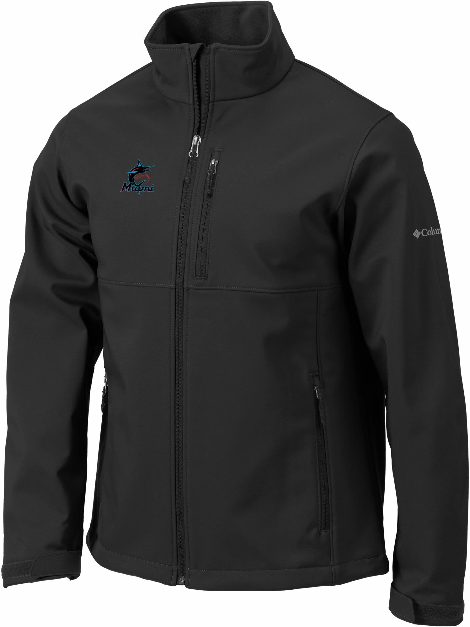 Best deal π Columbia Men's Miami Marlins Black Ascender Full-Zip Jacket π