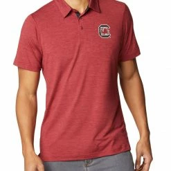 Coupon 👍 Columbia Men's South Carolina Gamecocks Garnet Tech Trail Polo 😀