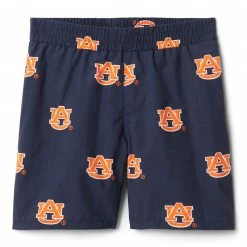 Promo 😍 Columbia Youth Auburn Tigers Backcast Printed Performance Blue Shorts For Boys' 🎁