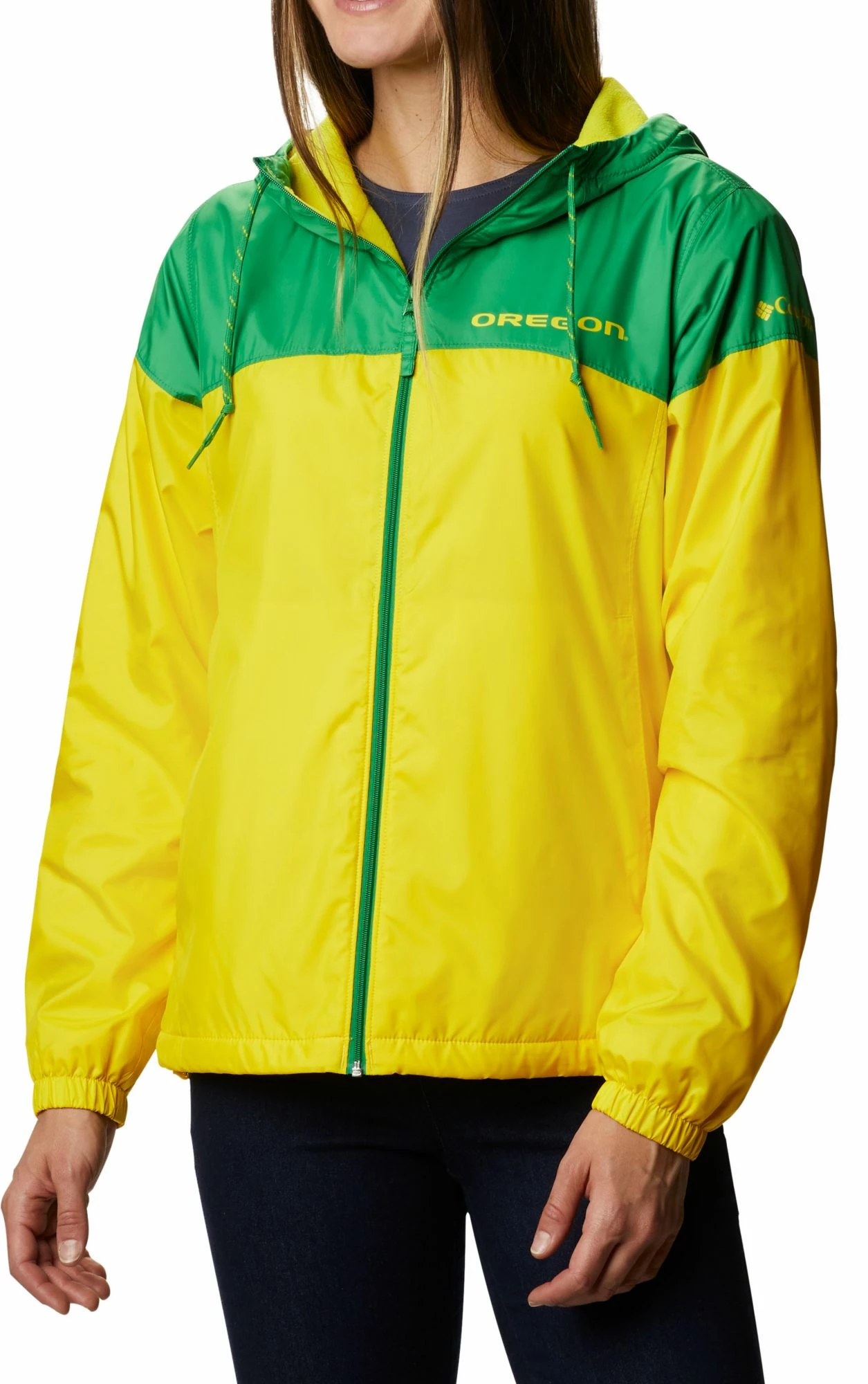 Top 10 π Columbia π© Women's Oregon Ducks Green/Yellow Flash Forward Lined Jacket π