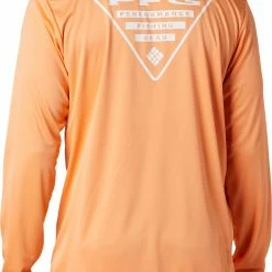 Coupon 🌟 Columbia Men's PFG Terminal Tackle Triangle Long Sleeve 👚 Shirt Bright Nectar/white ✨