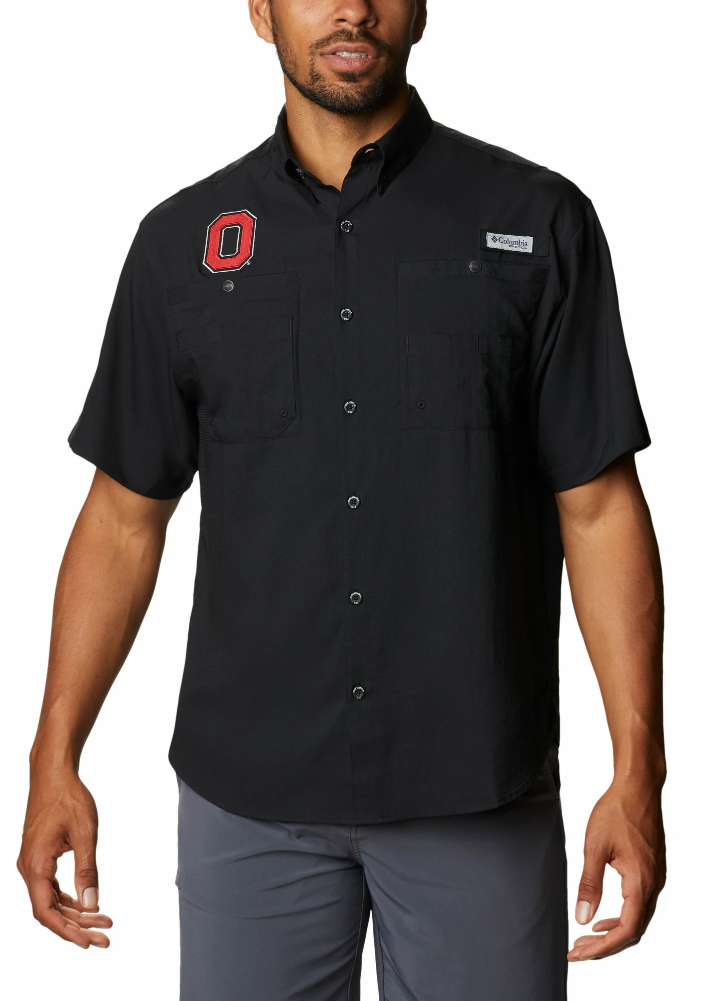 Budget π₯ Columbia Men's Ohio State Buckeyes Tamiami Performance Black π Shirt βοΈ