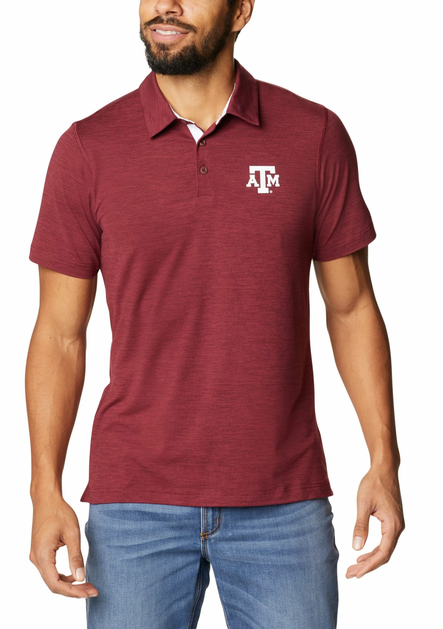 Discount βοΈ Columbia Men's Texas A&M Aggies Maroon Tech Trail Polo π