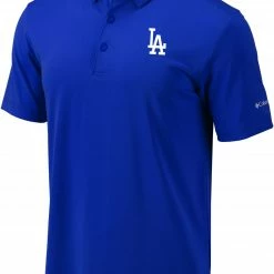 Budget 👍 Columbia Men's Los Angeles Dodgers Blue Drive Performance Polo ✔️