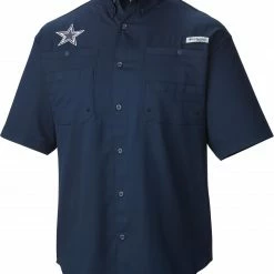 Deals 😉 Columbia Men's Dallas Cowboys Tamiami Navy Button Up 👚 Shirt 👏