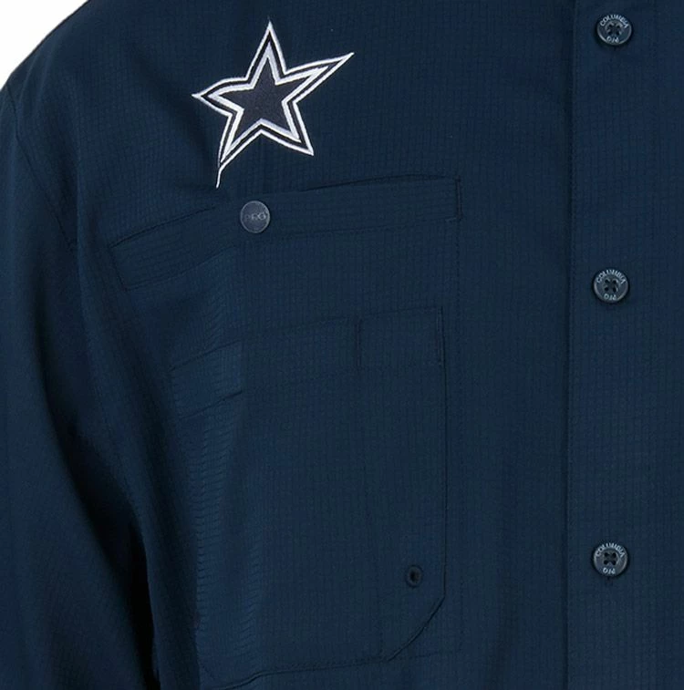 Deals π Columbia Men's Dallas Cowboys Tamiami Navy Button Up π Shirt π - Image 3