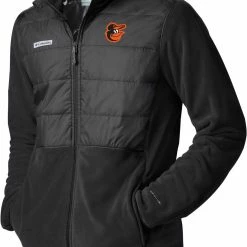 Brand new ⌛ Columbia Men's Baltimore Orioles Black Full-Zip Fleece Jacket ⌛
