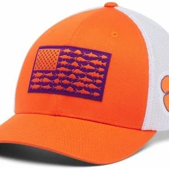 Best Pirce 😀 Columbia Men's Clemson Tigers Orange PFG Mesh Fitted Hat 👏