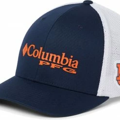 Outlet ✨ Columbia Men's Auburn Tigers Blue PFG Mesh Fitted Hat 👏
