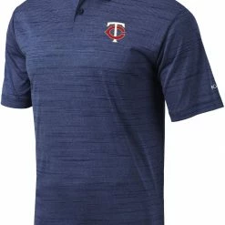 Budget 🔔 Columbia Men's Minnesota Twins Navy Omni-Wick Set Performance Polo 🎉