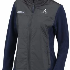 Best deal 😍 Columbia 👩 Women's Atlanta Braves Navy Full-Zip Fleece Jacket ⌛